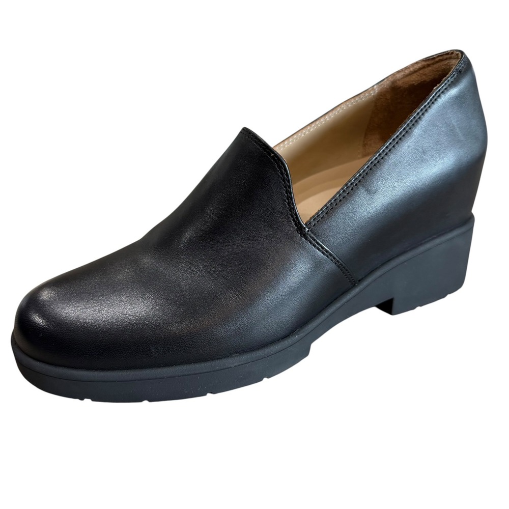 ABEO Horizon Slip On Women's 8.5 Neutral Black Leather Platform Loafers Orthotic